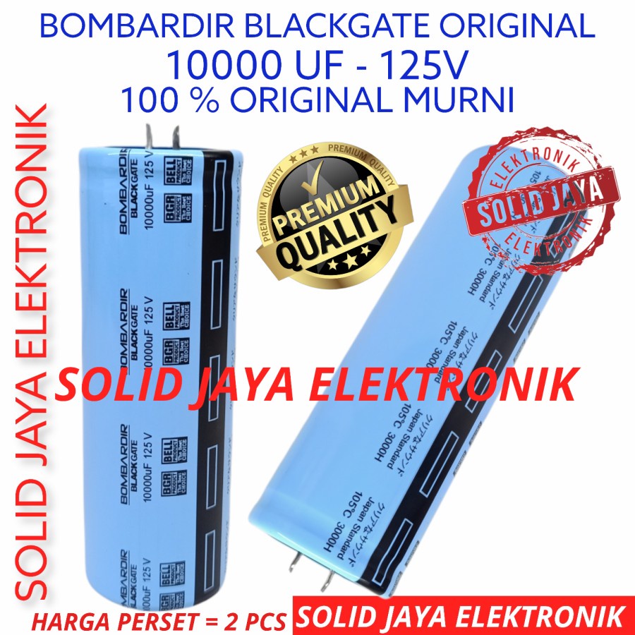 CAPASITOR ELCO 10000UF 125V ELCO 10000 125V HARGA SATU SET 2 BIJI MURNI BOMBARDIR ASLI BELL BGR