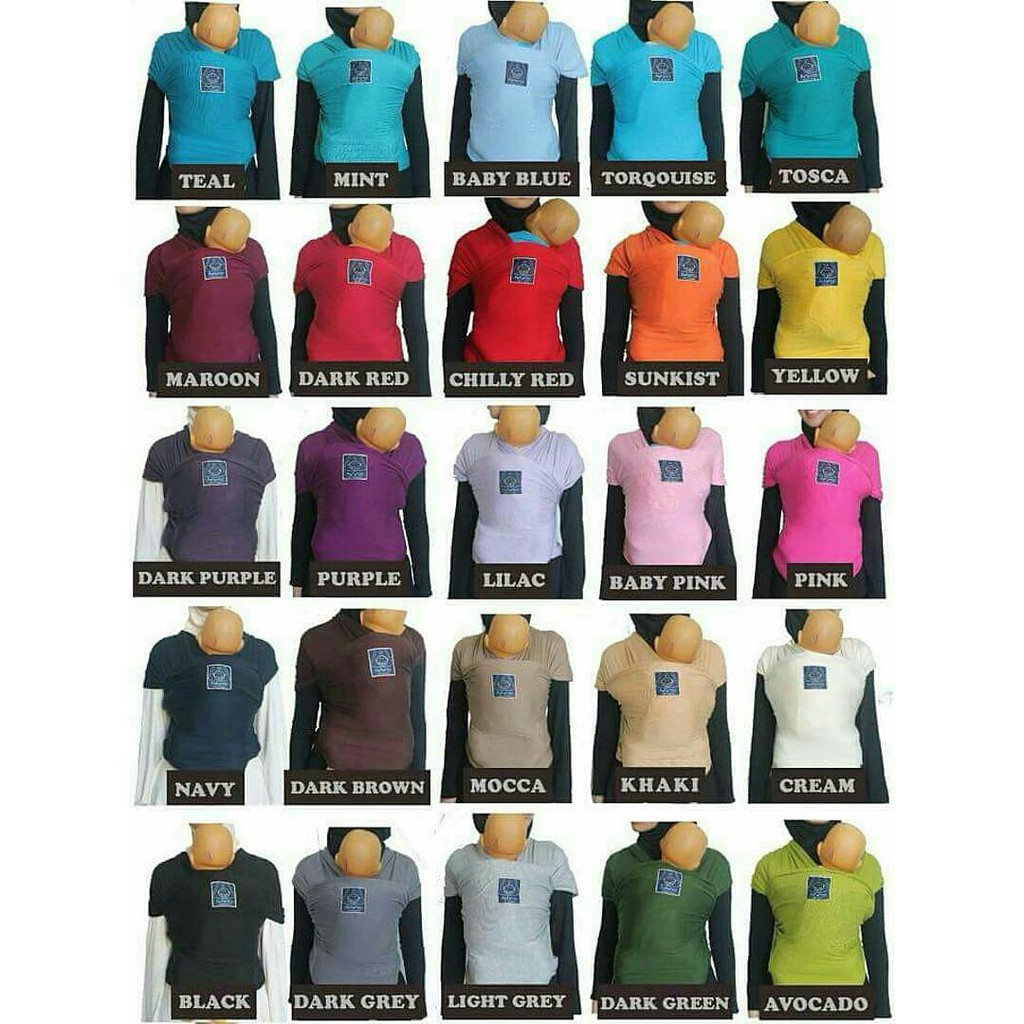 Hanaroo - Baby Wrap Polos Babywrap Carrier Gendongan Bayi