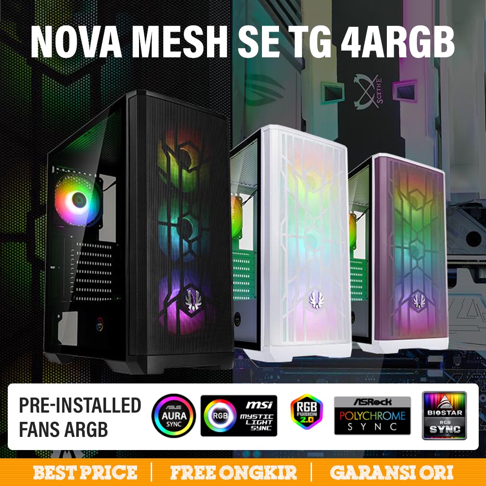 Gaming Case BITFENIX NOVA MESH SE TG 4ARGB | PC Casing ATX