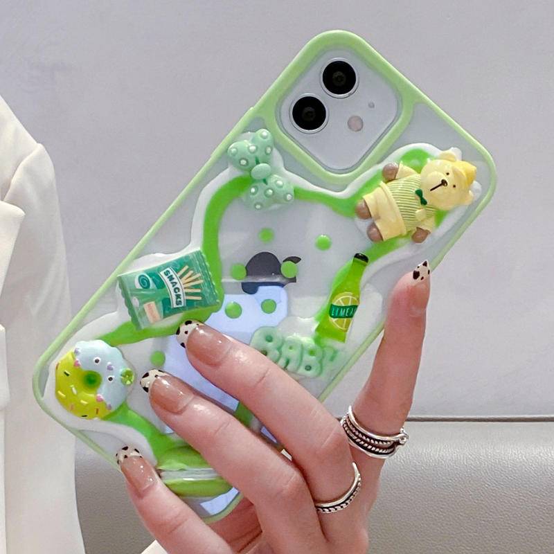 Soft Case Silikon Motif Makanan 3D Untuk iPhone 13 12 11 Pro MAX Mini X XS MAX XR SE 2022 2020 7 8 Plus