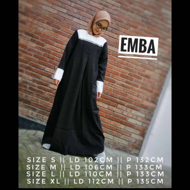 Emba ladies jubah aku panjang size.s.m.l.xl gamis