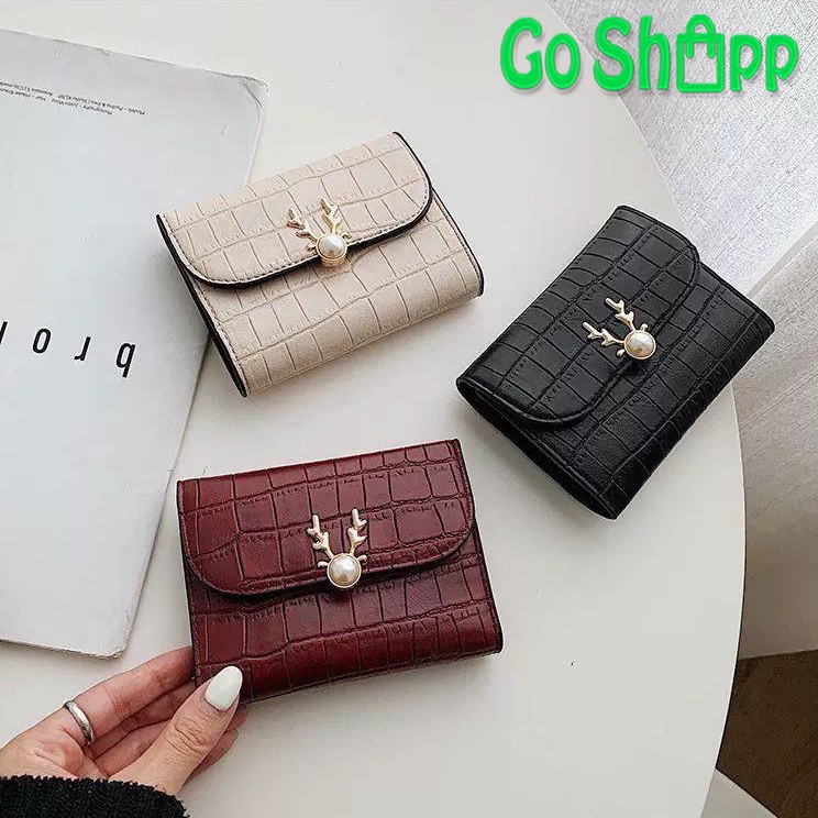 Dompet Wanita Import Fashion Korea - Dompet Wanita Kecil Kulit PU Croco - Dompet Korea - Dompet Lipat Wanita Import Fashion - Dompet Fashion Wanita [PD14]