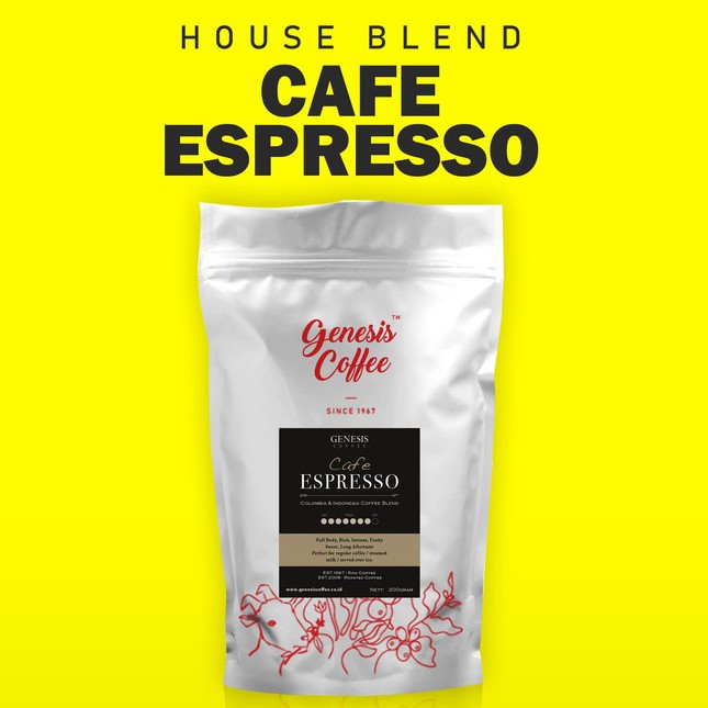 

GENESIS COFFEE Cafe Espresso - Arabica Colombia Indonesia Coffee Blend