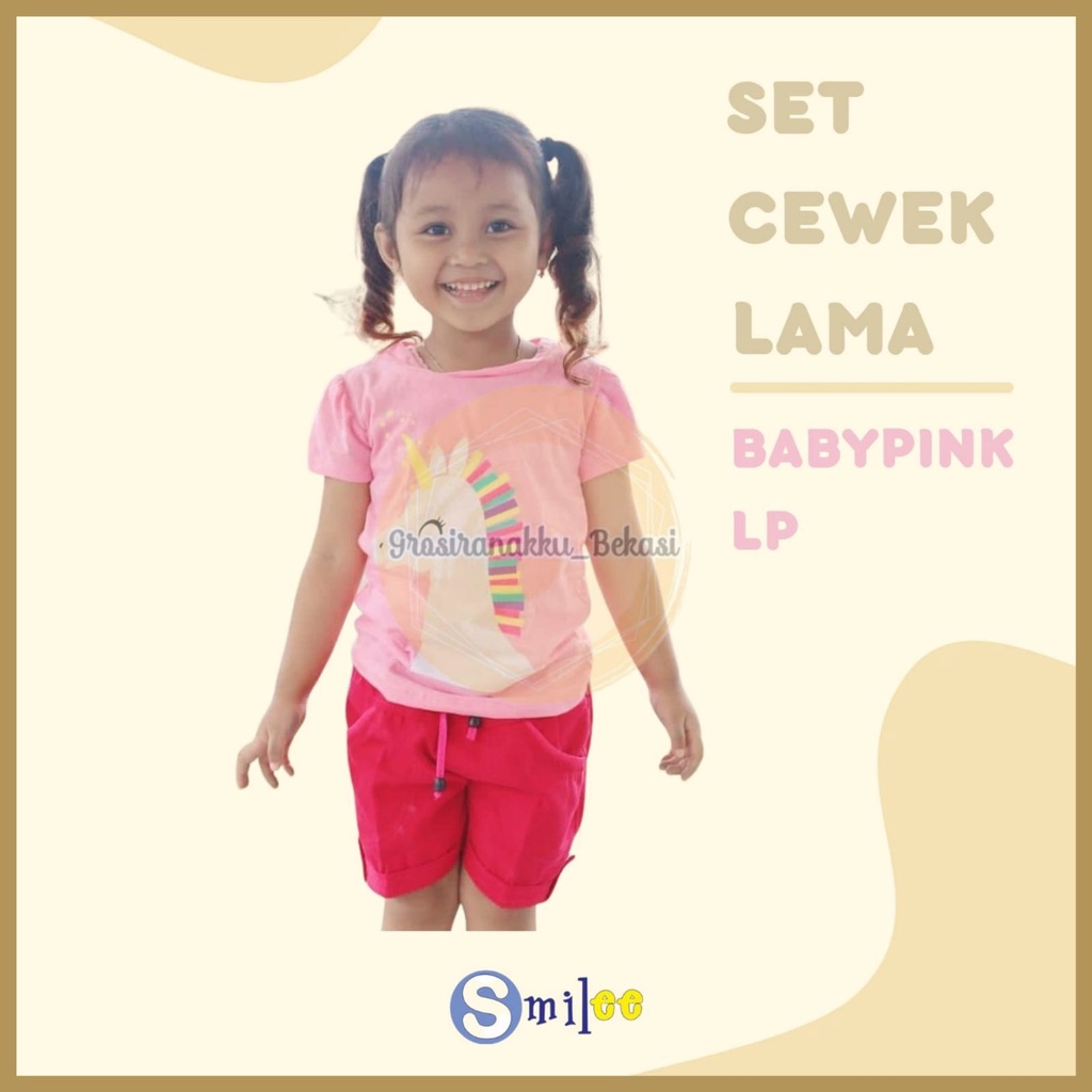 Setelan Anak Cewe Babypink LP Size 1-3tahun Murah