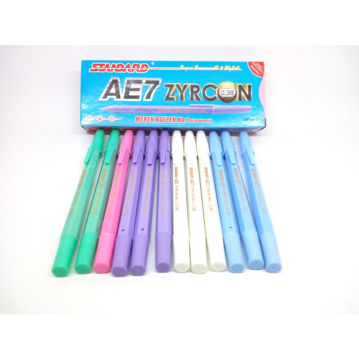 

Sale!!! Pulpen/Pen/Bolpen Standard Ae 7 0.38 Mm Warna Tinta Hitam/Biru/Merah L Trendi