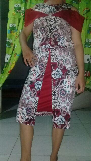 Dress Batik Off Shoulder 126 Ab