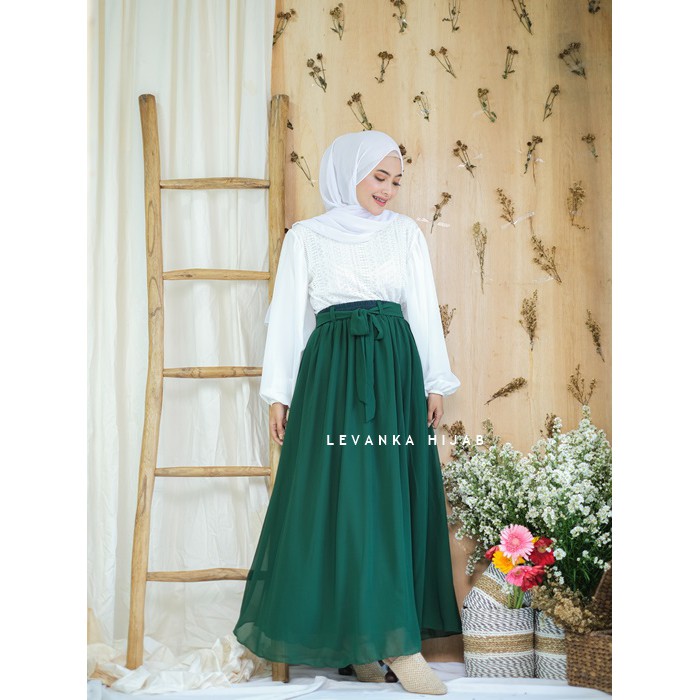 Sherlyn Skirt - Rok Panjang Wanita Payung - Rok Ceruti Baby doll Premium full furing