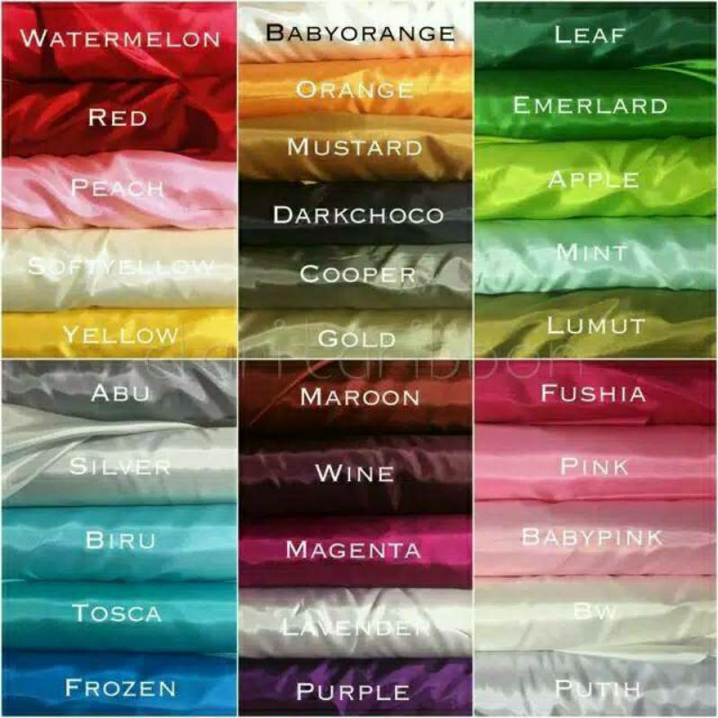 Kain Satin Silk Saten Valencia Import Premium lebar 150cm