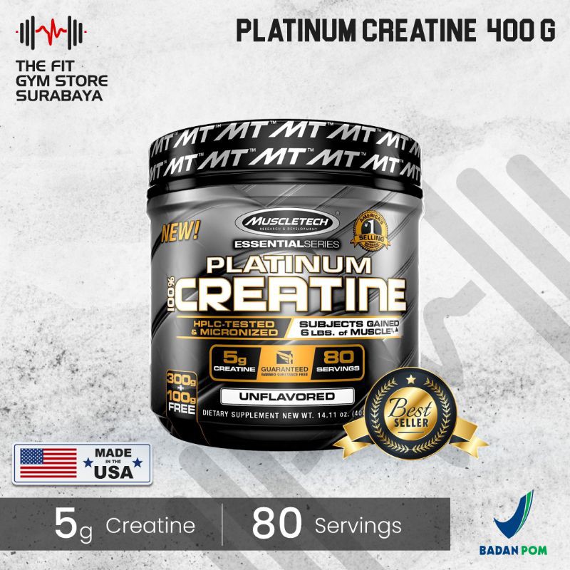 Muscletech Platinum creatine 400 gram BPOM Creatine Monohydrate Powder