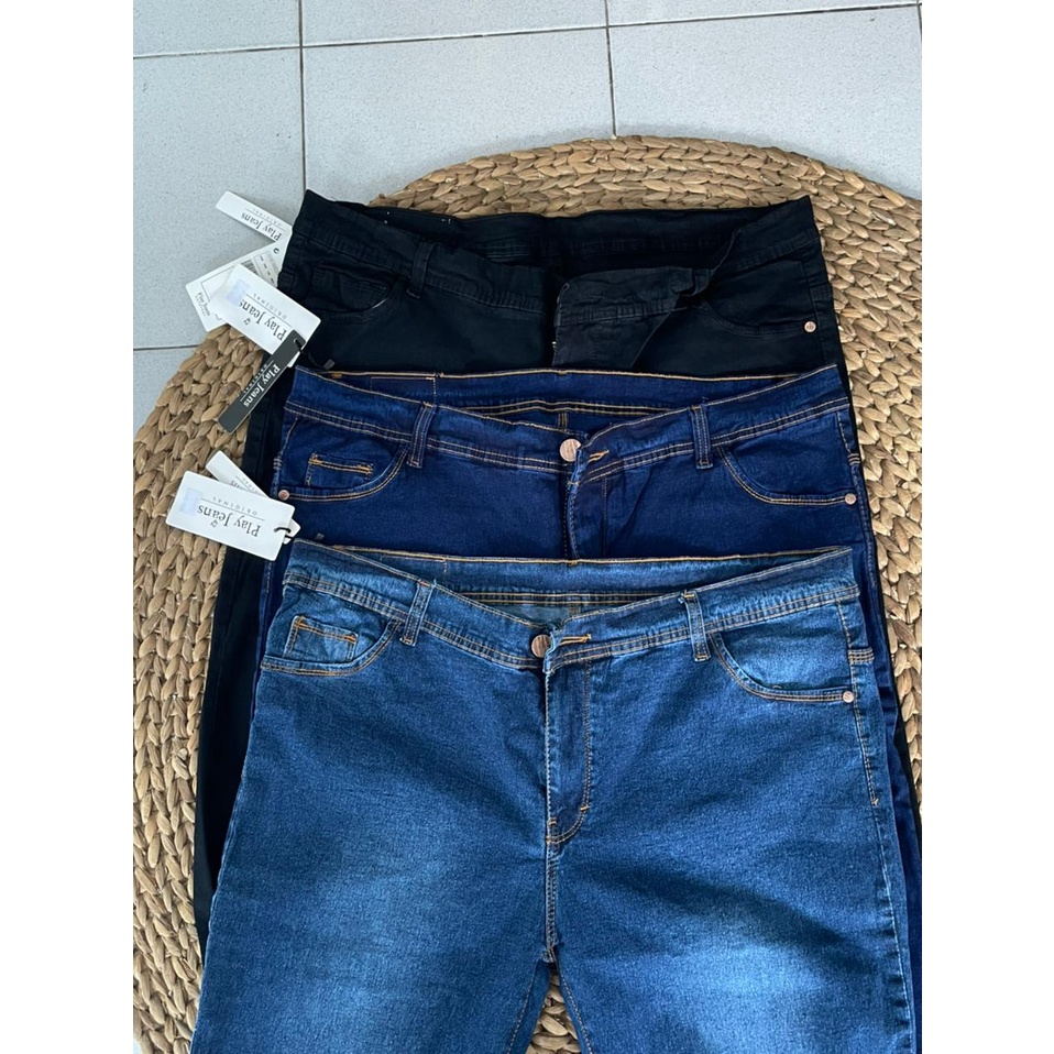 Celana Jeans Pinggang Resleting Jumbo Celana Jeans Jumbo Polos Celana Jeans Resleting Bigsize Polos