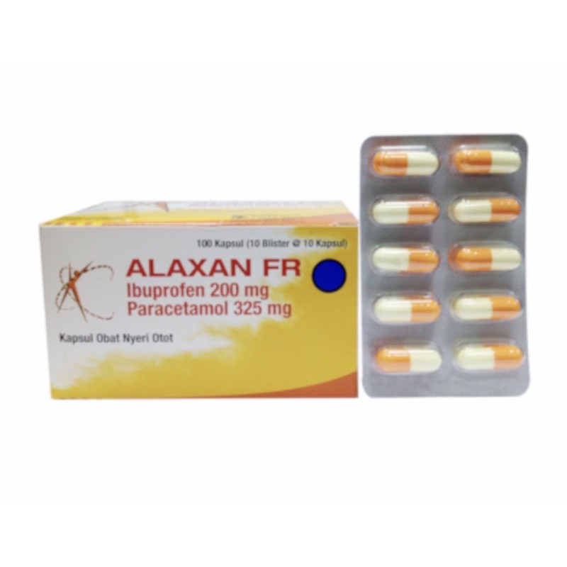 Alaxan FR strip 10 kapsul ( obat nyeri otot &amp; sakit gigi )