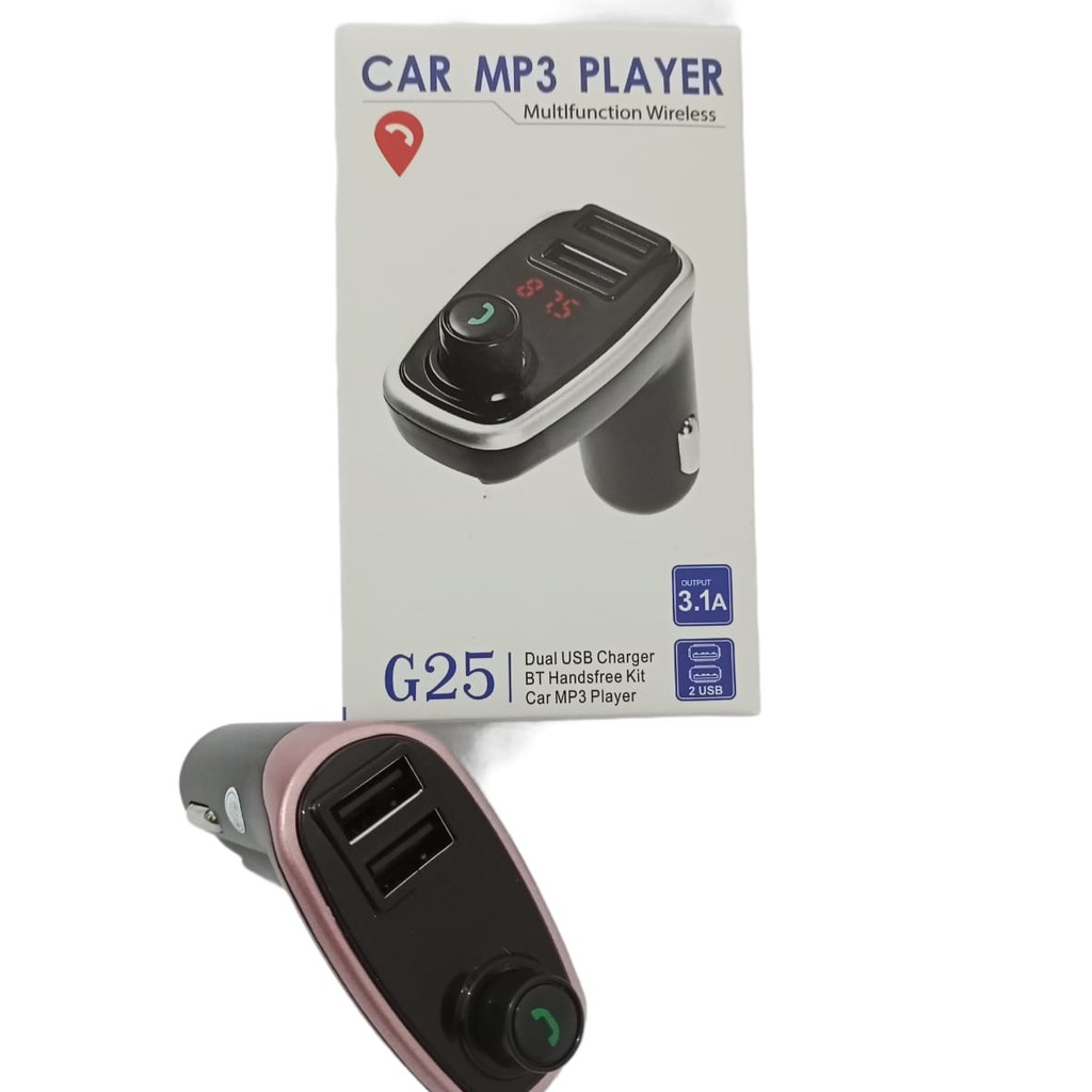 Car Charger G25 Dual USB 3.1A Wireless Bluetooth FM Transmitter MP3 Car Charger