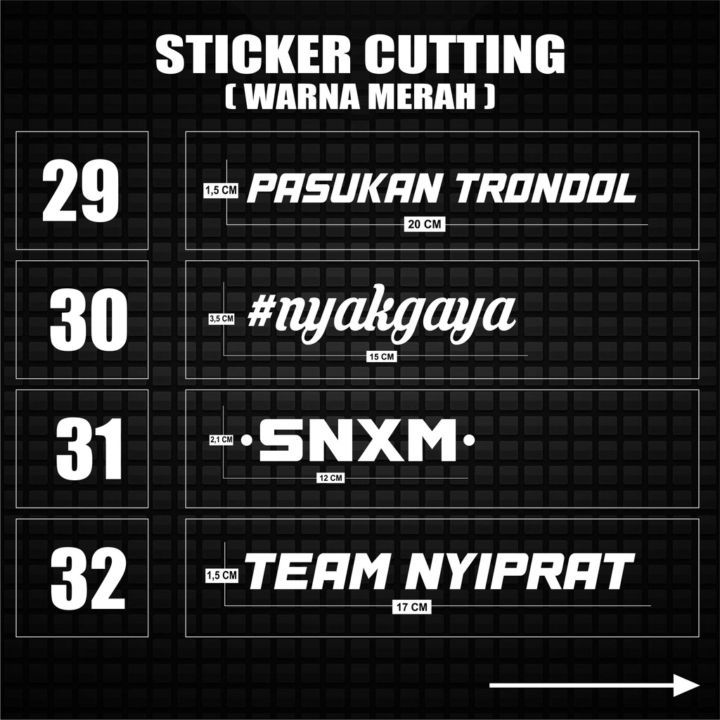 Sticker Cutting Stiker Cutting Motor Variasi (Harga per 1 pcs)