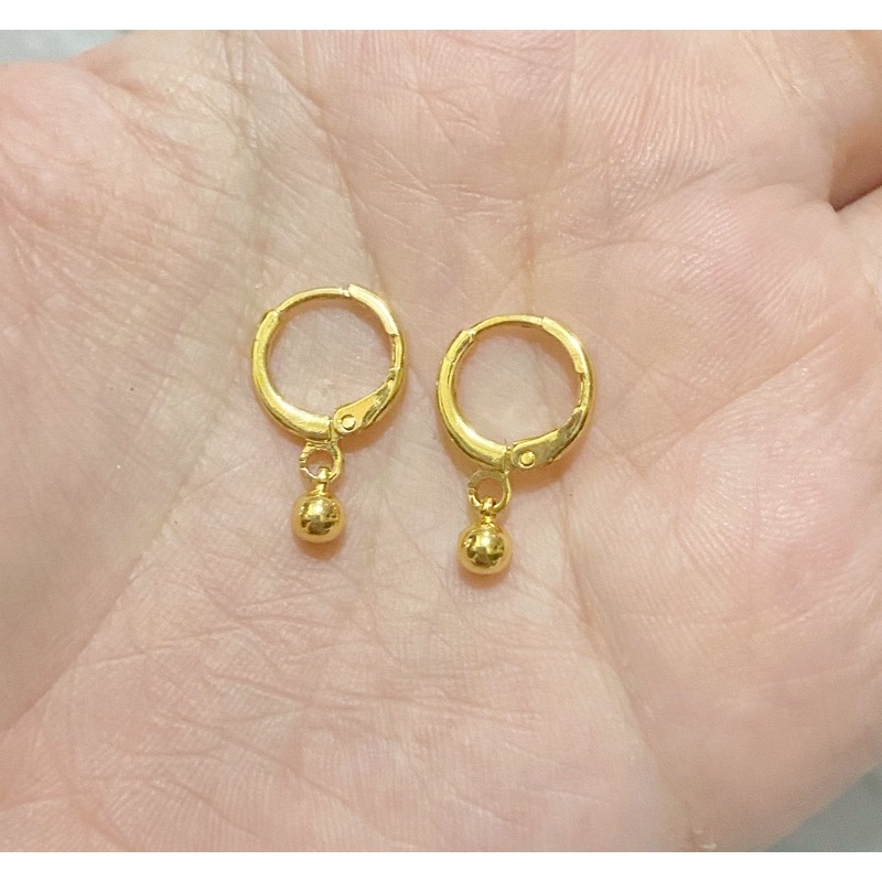 ANTING WARNA EMAS BULAT BOLA IMITASI