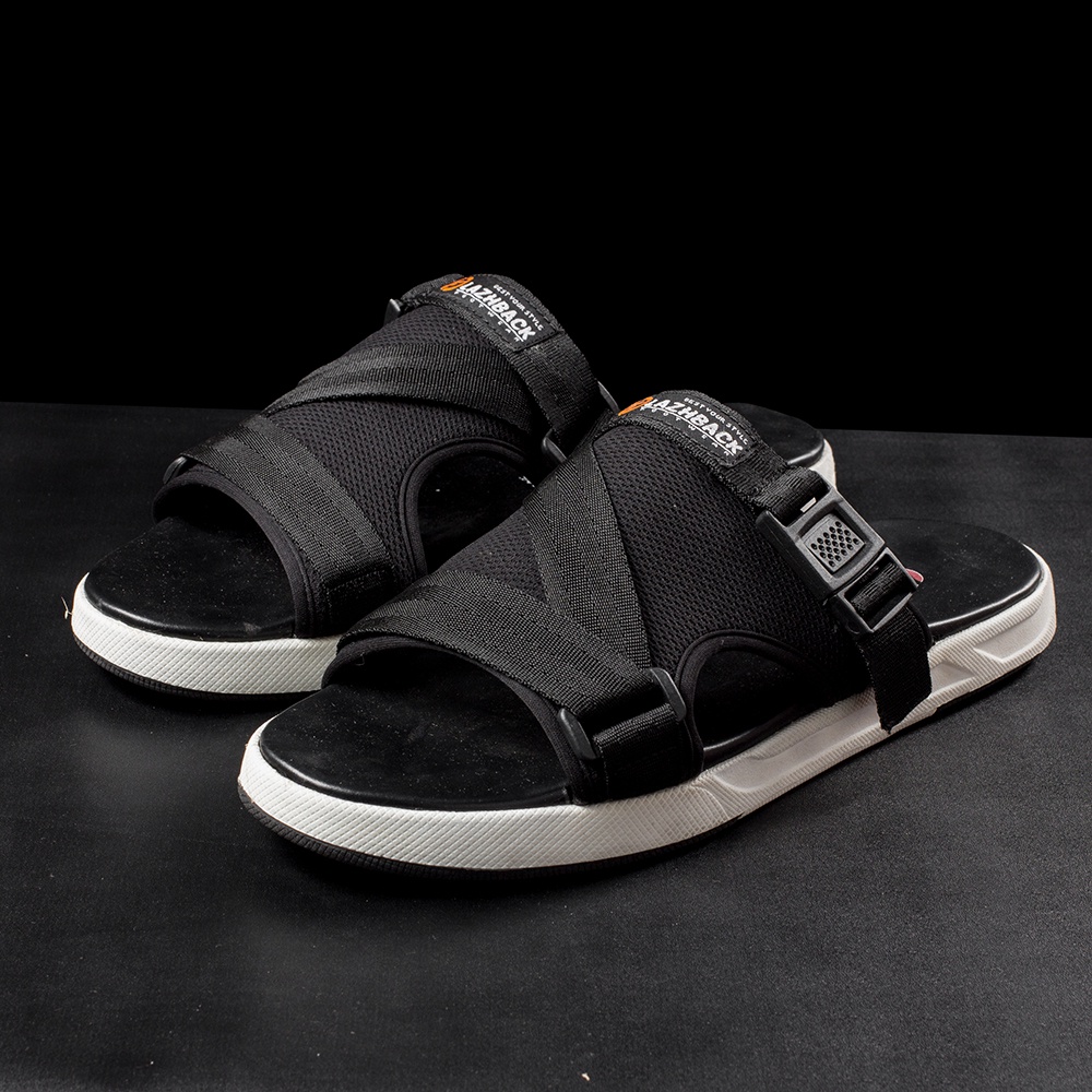 LUMOS BLACK |ManNeedMe x FLAZHBACK| Sandal Slop Pria - Sendal Slip On / Slide Pria Ringan ORIGINAL