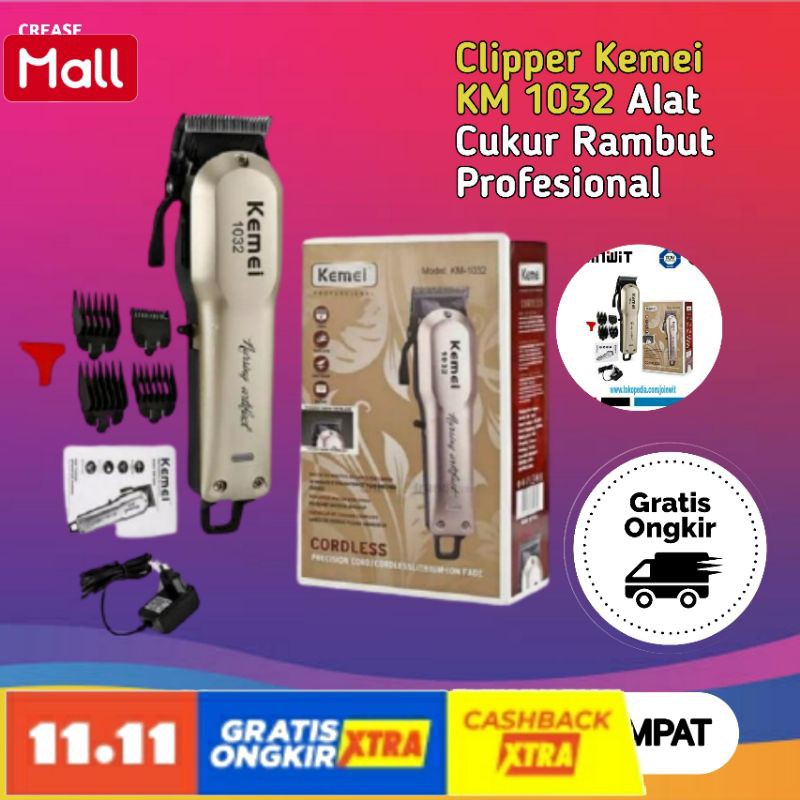 Clipper Kemei KM 1032 Clipper Kemei KM1032 Professional / Alat Cukur Rambut Profesional