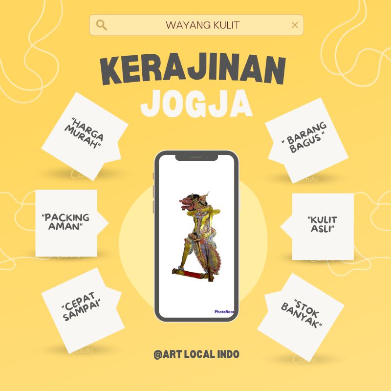 WAYANG Kulit Buto Cakil Ukuran Standar