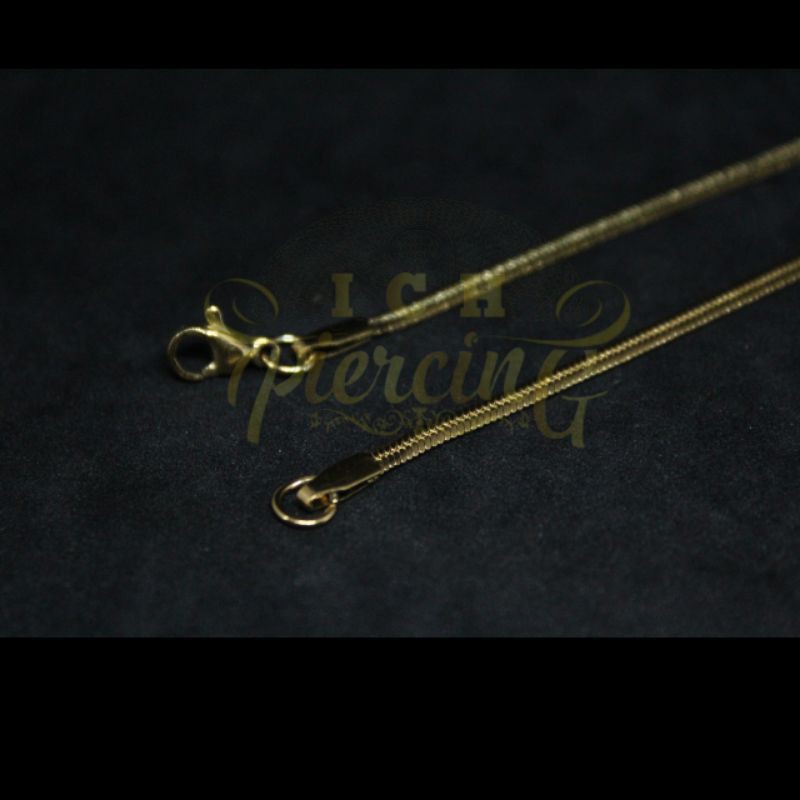 KALUNG TITANIUM EMAS MODEL PIPIH 60 CM BERKUALITAS IMPORT FASHION PRIA WANITA