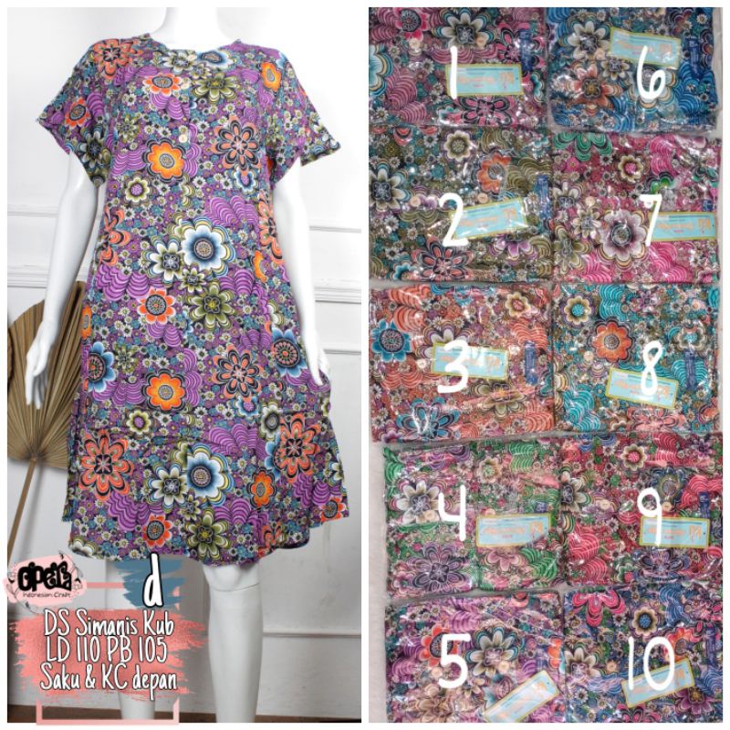Daster Kencana Ungu Asli Label Biru pendek terbaru 2022 DS Simanis KUB  Grosir Murah Bekasi-d