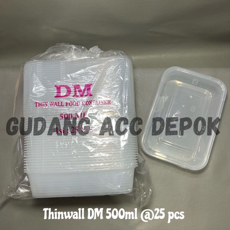 PROMO TERLARIS THINWALL DM500 ML FOOD CONTAINER BOX TEMPAT KOTAK MAKAN PLASTIK DM 500ML