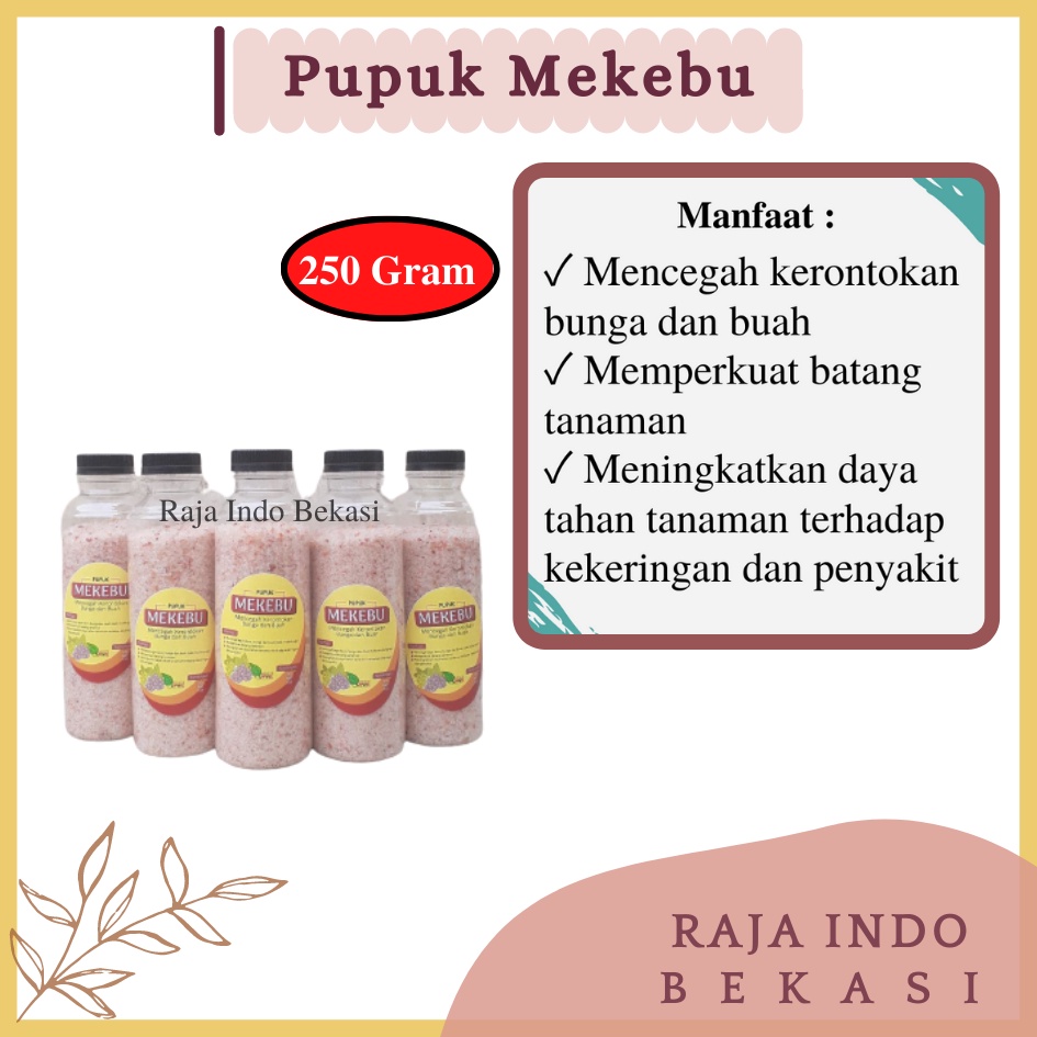 Pupuk Mekebu 250 Gram Pencegah Kerontokan Bunga Buah Bkn Pupuk Kcl Kalium Klorida Mahkota Meroke MOP