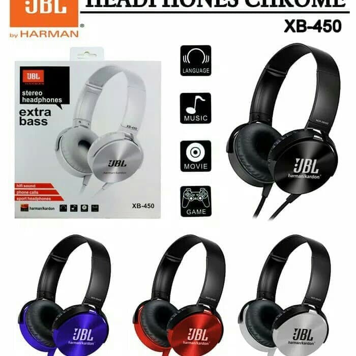 WIRELESS STEREO HEADPHONE - HANDFREE BLUETOOTH TIPE JBL XB450BT
