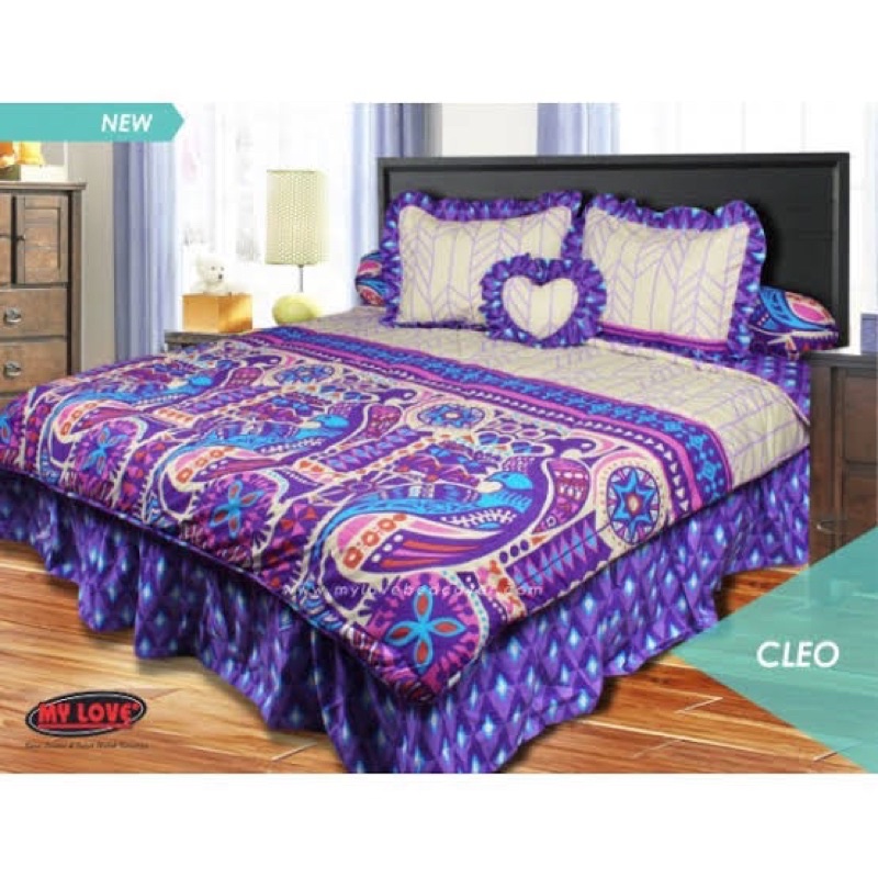 CUCI GUDANG Bedcover Set 180x200 My Love Rumbai / Satu Set Bed Cover My Love 180x200 Tinggi 30 cm / 