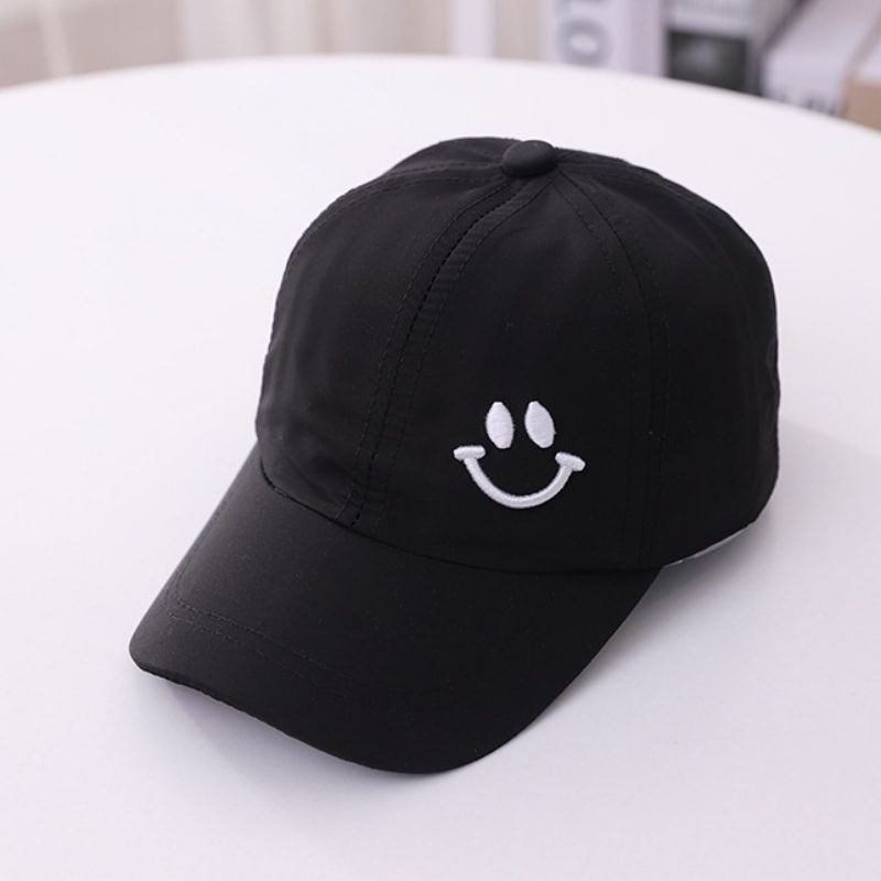 Topi smile mantap/Terbaru Topi Baseball Distro Smile Topi Bordir Samping Hip Hop Korea Berkualitas /