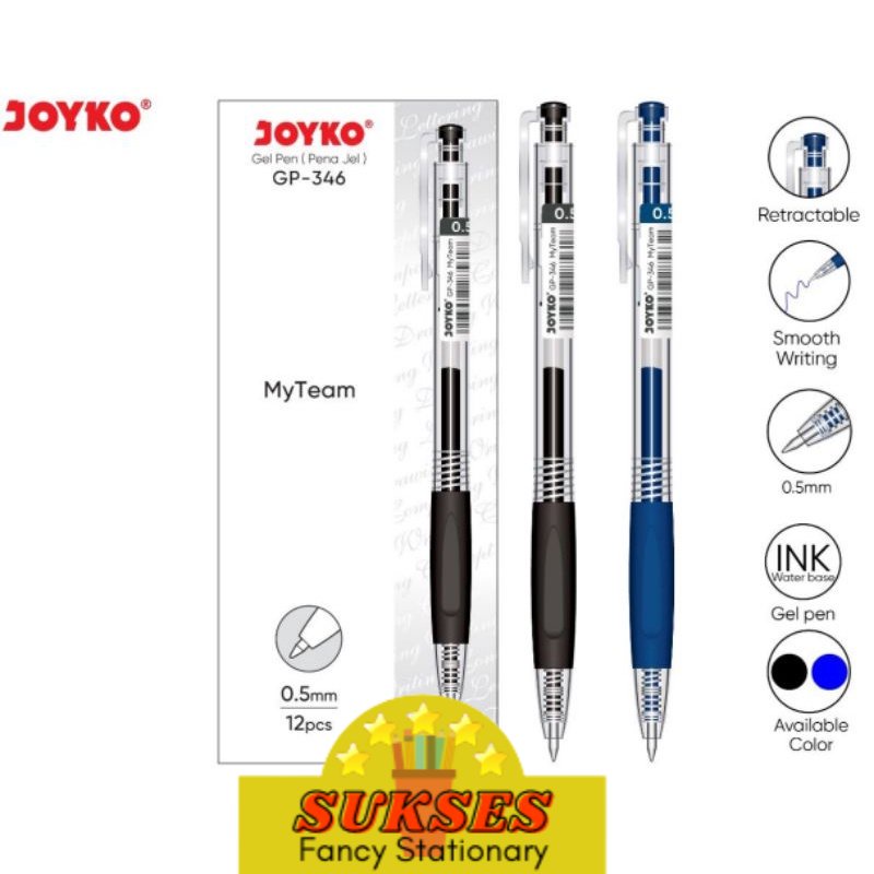 

Pulpen JOYKO GEL My Team GP-346 Retractable 0.5mm - 12 Pcs