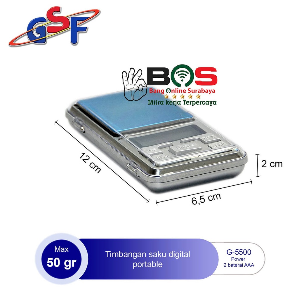 Timbangan Saku Digital GSF 5500 GSF-5500 Maks 500gram Timbangan Perhiasan