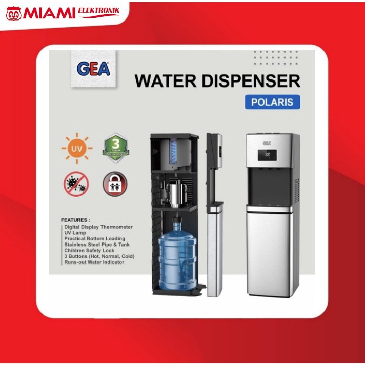 Water Dispenser GEA Polaris / Bottom Loading + Lampu UV