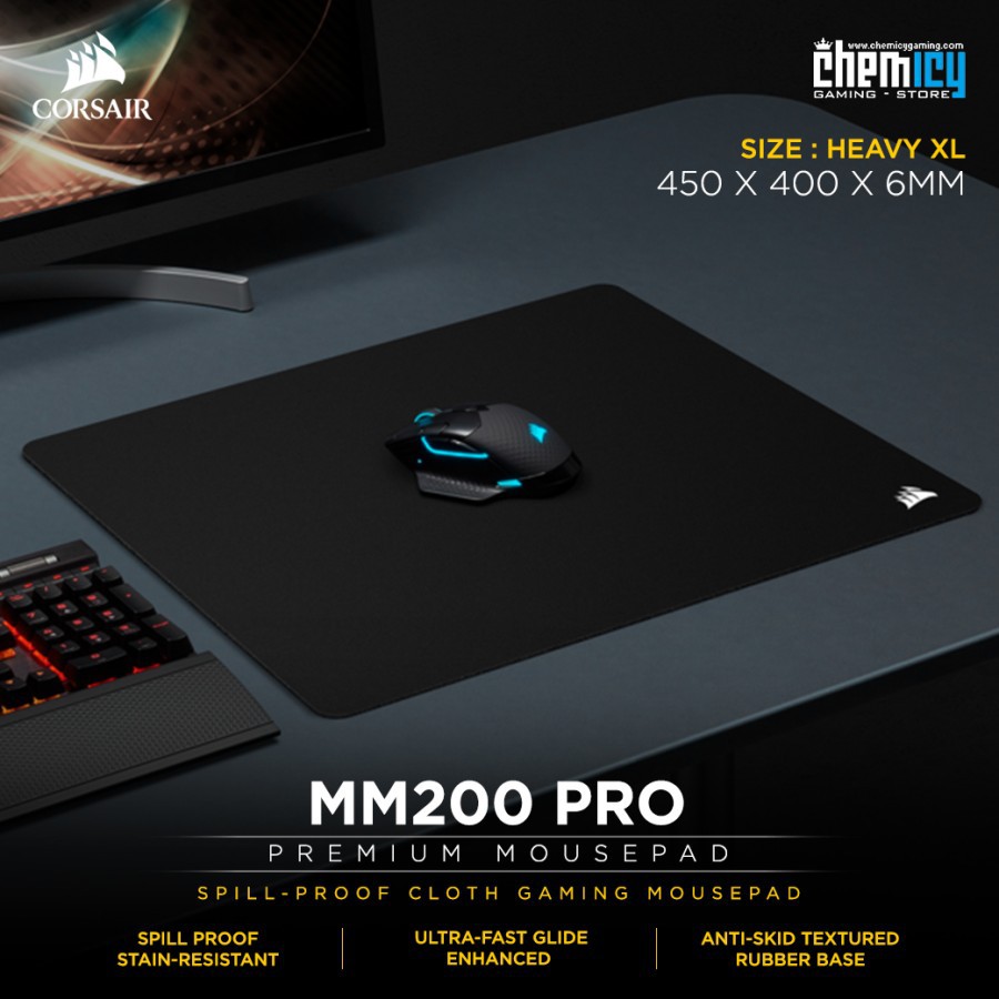 Corsair MM200 PRO Premium Spill-Proof Cloth Gaming Mousepad X-Large