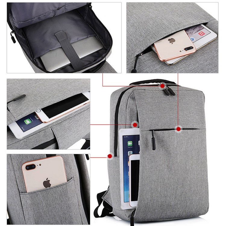 Highland Tas Ransel Pria USB Charger  Anti Air Waterproof Tas Sekolah Tas Punggung Laptop Unisex TR206