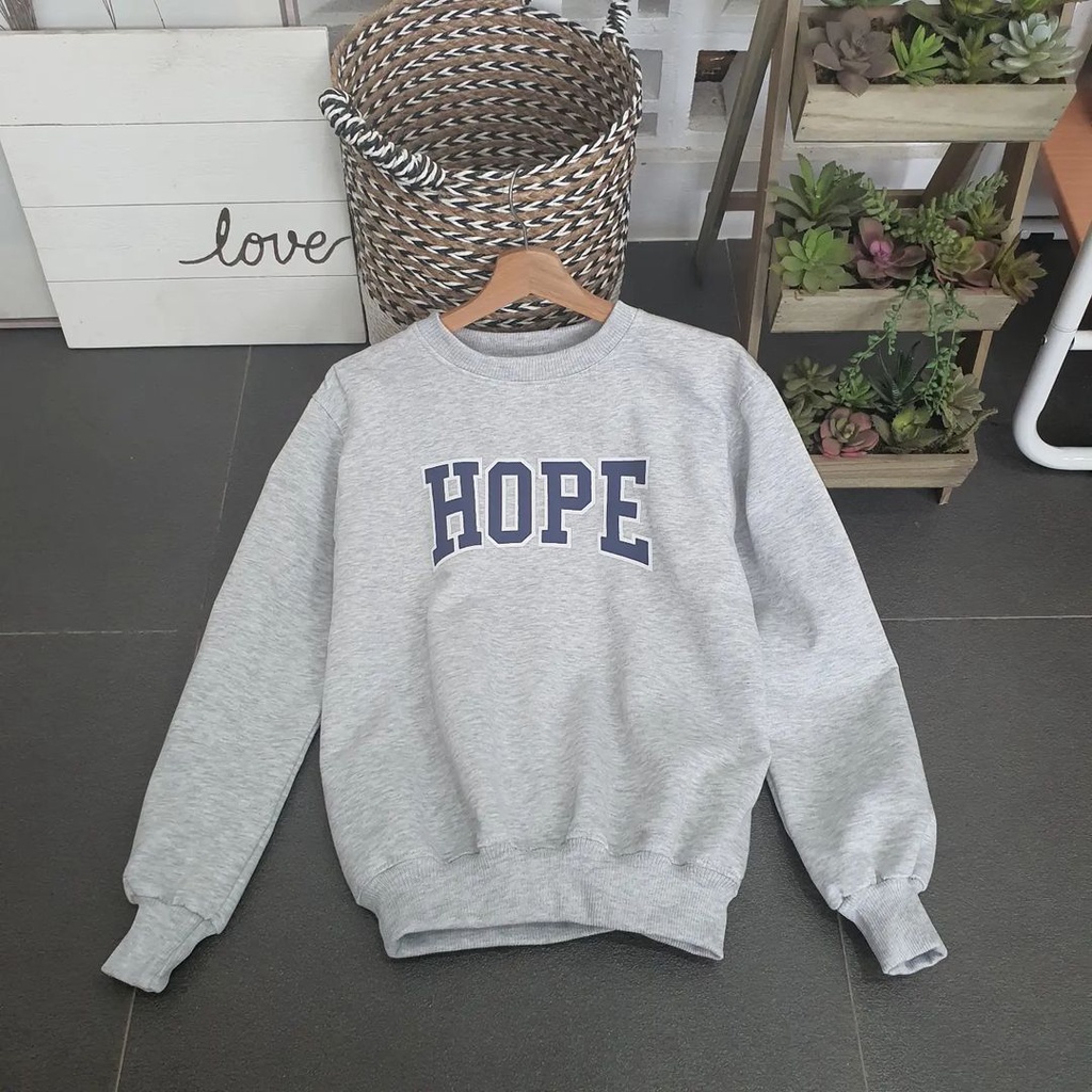 HOPE Sweater Crewneck Oversize | Fashion Terkini | Sweater Termurah Korean Style