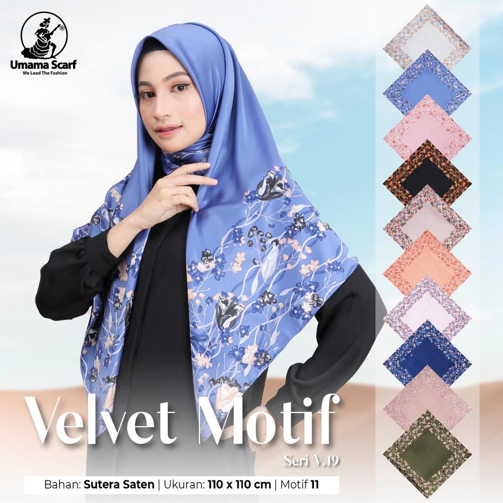 Segiempat Motif Hijab SILK OLIVIA MOTIF UMAMA 110x110 Butter Silk Velvet Motif-V.19 Motif 11