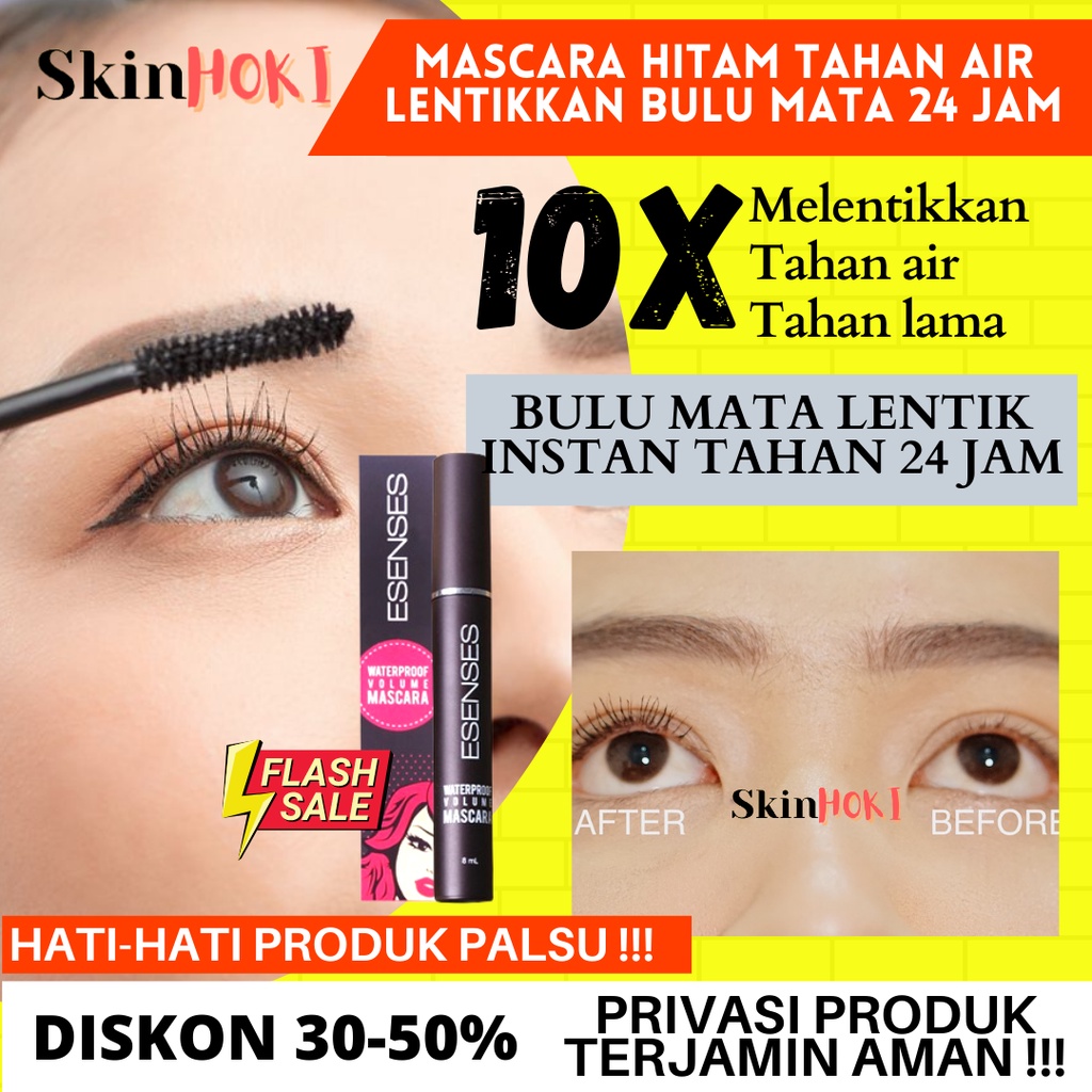 MASKARA ESENSES WATERPROOF ANTI LUNTUR MASCARA EVANI ESENSES MASCARA 80ML ORIGINAL BPOM