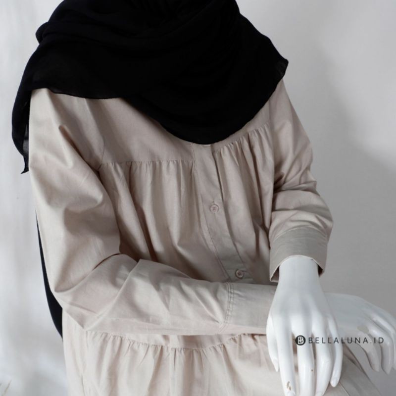 Faiha Abaya Bellaluna Original Abaya Katun plain Abaya Busui friendly