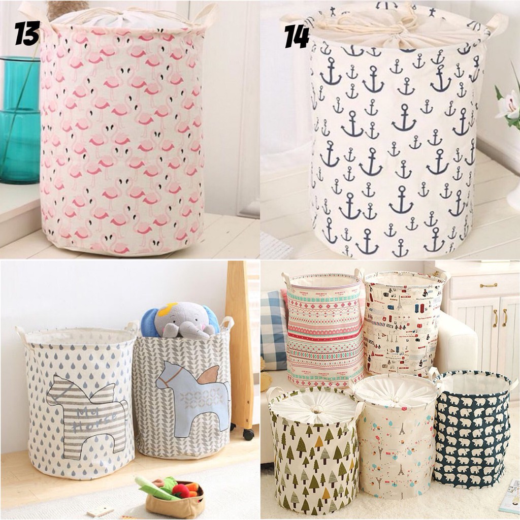 KERANJANG PAKAIAN BERGAMBAR | HAMPER MOTIF LUCU