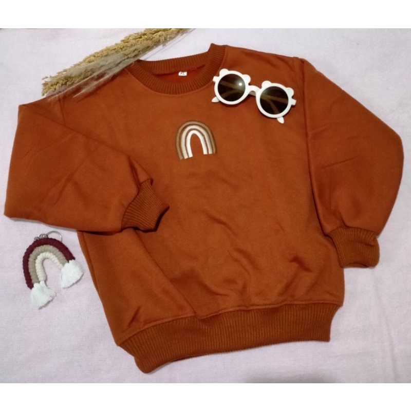 SWEATER ANAK BORDIR RAINBOW KOREA UNISEX 1-4th