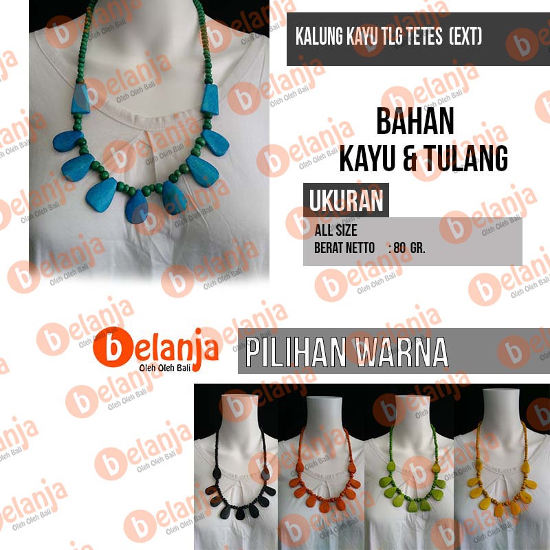 Kalung Kayu Tulang Tetes / kalung kayu vintage oleh oleh bali