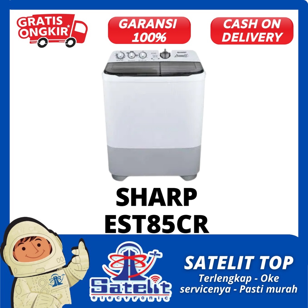 MESIN CUCI / WASHING MACHINE / ALAT CUCI PAKAIAN 2 TABUNG SHARP EST85CR