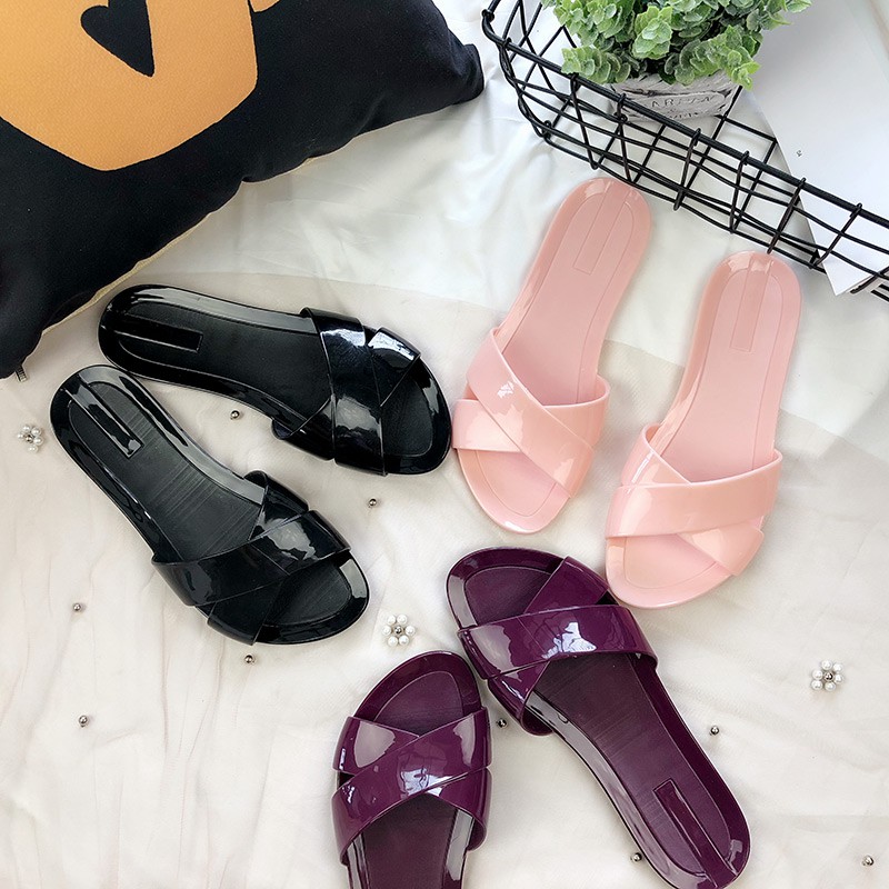 2021 baru jelly kristal sandal  pantai plastik  dan sandal  