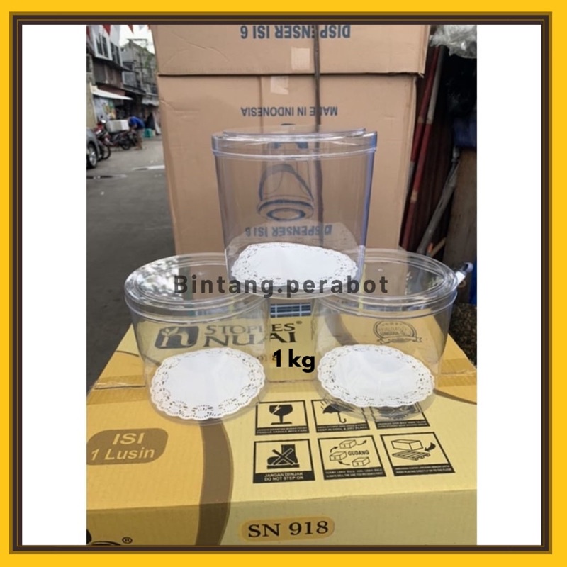 Toples Nuai SN 918 Ukuran 1 kg / Toples Kue Kering / Toples Mika