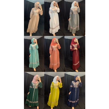 Dress Gamis Bordir Pandora