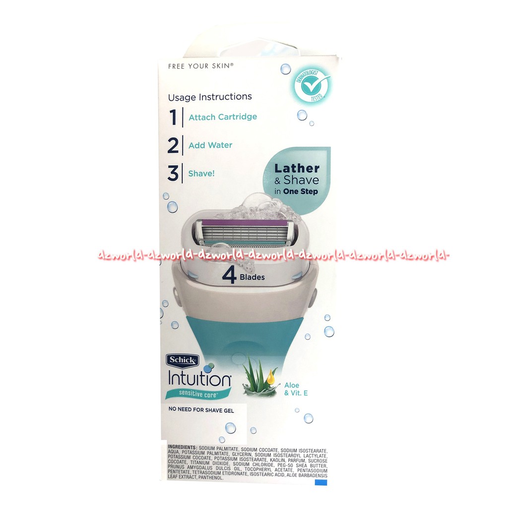 Schick Intuition Aloe Vit E Geen Pisau Cukur Wanita Shick Lidah Buaya