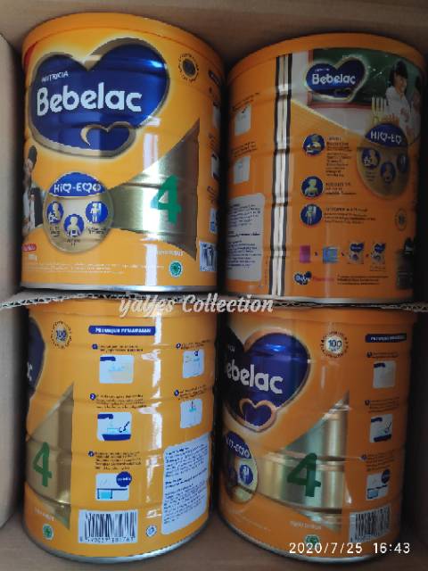 Bebelac 3 - 4 - 800 g kemasan kaleng Vanilla Madu susu bayi bubuk pertumbuhan 1 - 3+ tahun 5+