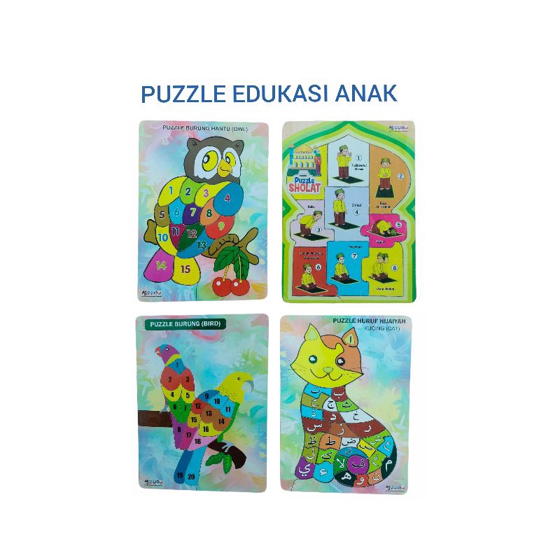 PUZZLE EDUKASI ANAK/MAINAN PUZZLE KAYU KARAKTER PUZZLE ANGKA