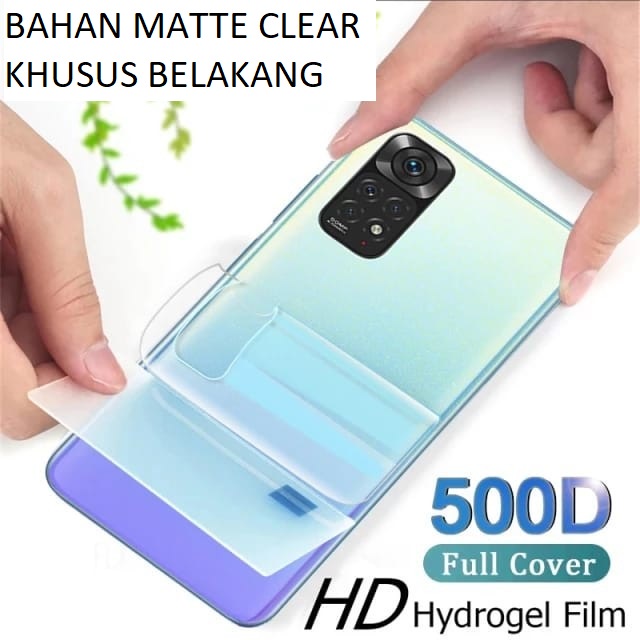 REDMI A1 NOTE 12 12 PRO 5G NOTE 11 NOTE 11 PRO NOTE 11 PRO 5G ANTI GORES HYDROGEL BELAKANG MATTE ANTI MINYAK CLEAR DOFF BACK JELL SKIN GARSKIN ANTI JAMUR  REDMI NOTE 11 PRO REDMI NOTE 11 PRO 5G