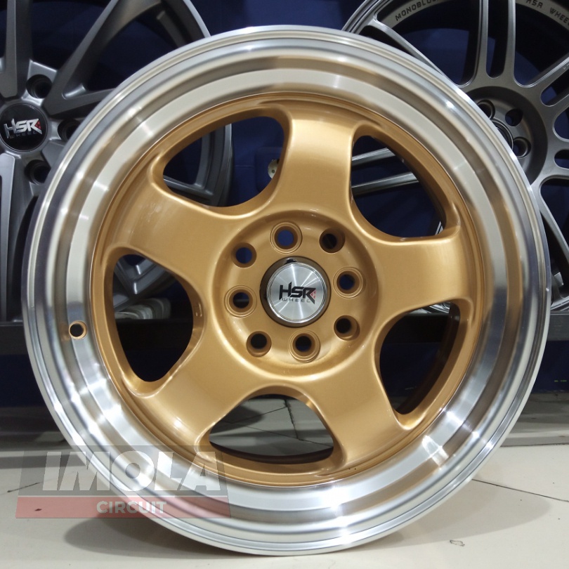Velg mobil celong ring 16 HSR wheel import murah ring 16 HSR BRISKET pcd 4x100 dan 4x114,3 Gold poli