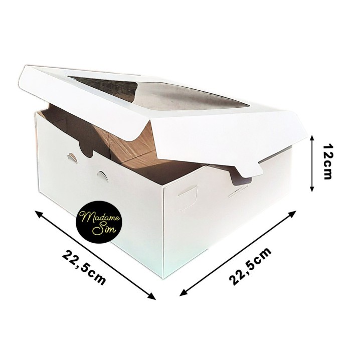 

Spesial Kotak Kue - Cake Box 22 X 22 X 12 Cm - Duplex Putih Isi 10 Pcs Murah